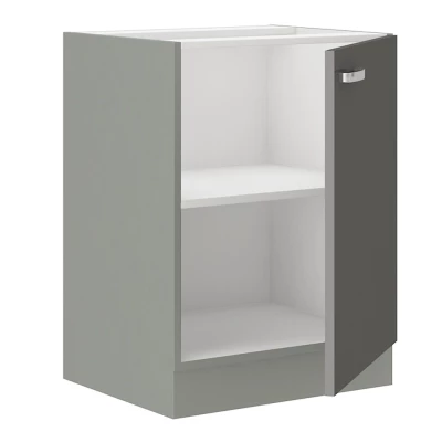 Alsó egyajtós konyhaszekrény 60 cm RONG - szürke / fényes szürke