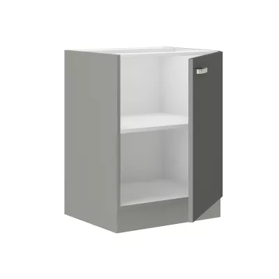 Alsó egyajtós konyhaszekrény 60 cm RONG - szürke / fényes szürke