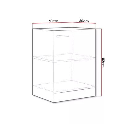 Alsó egyajtós konyhaszekrény 60 cm RONG - szürke / fényes szürke