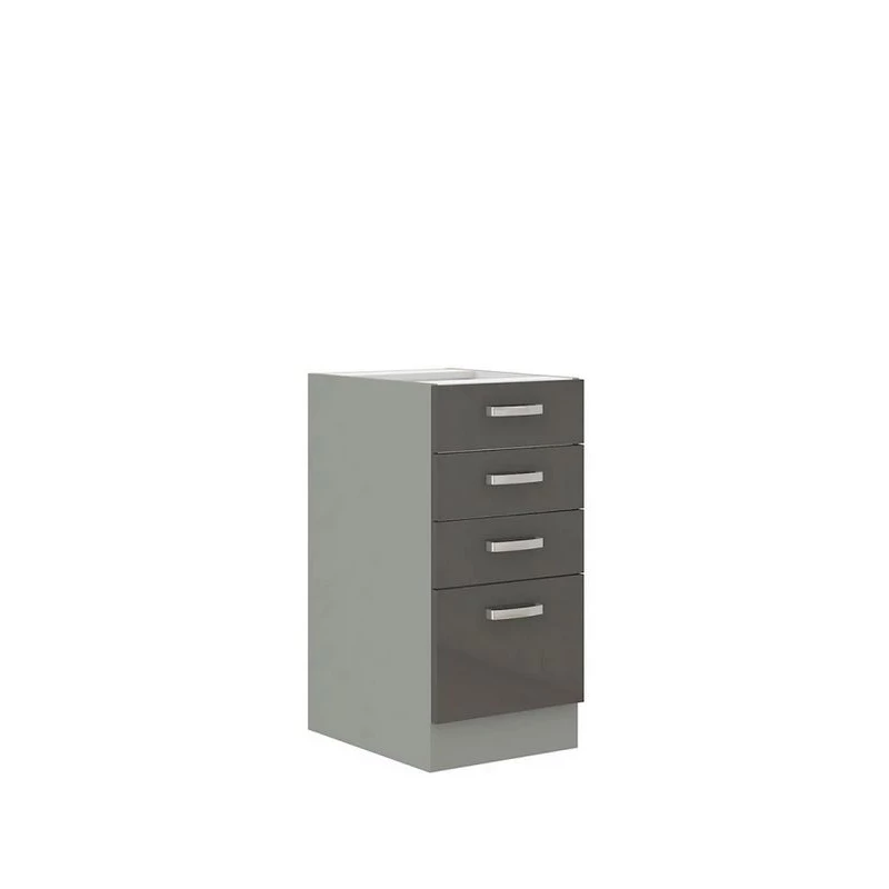 Alsószekrény fiókokkal 40 cm RONG - szürke / fényes szürke