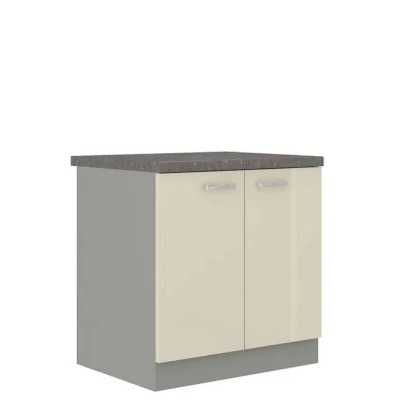 Alsó kétajtós konyhaszekrény 80 cm SHAN - szürke / fényes krém