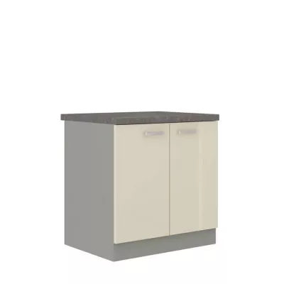 Alsó kétajtós konyhaszekrény 80 cm SHAN - szürke / fényes krém