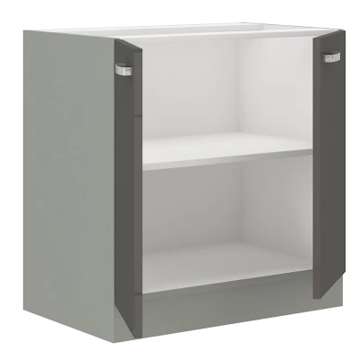 Alsó kétajtós konyhaszekrény 80 cm GENJI - szürke / fényes fehér