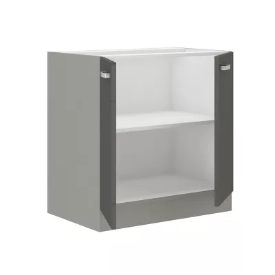 Alsó kétajtós konyhaszekrény 80 cm GENJI - szürke / fényes fehér