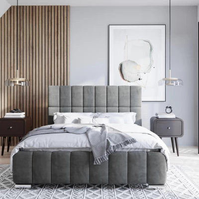 Modern ágy 160x200 ARLETE 1 tárolóhellyel - szürke