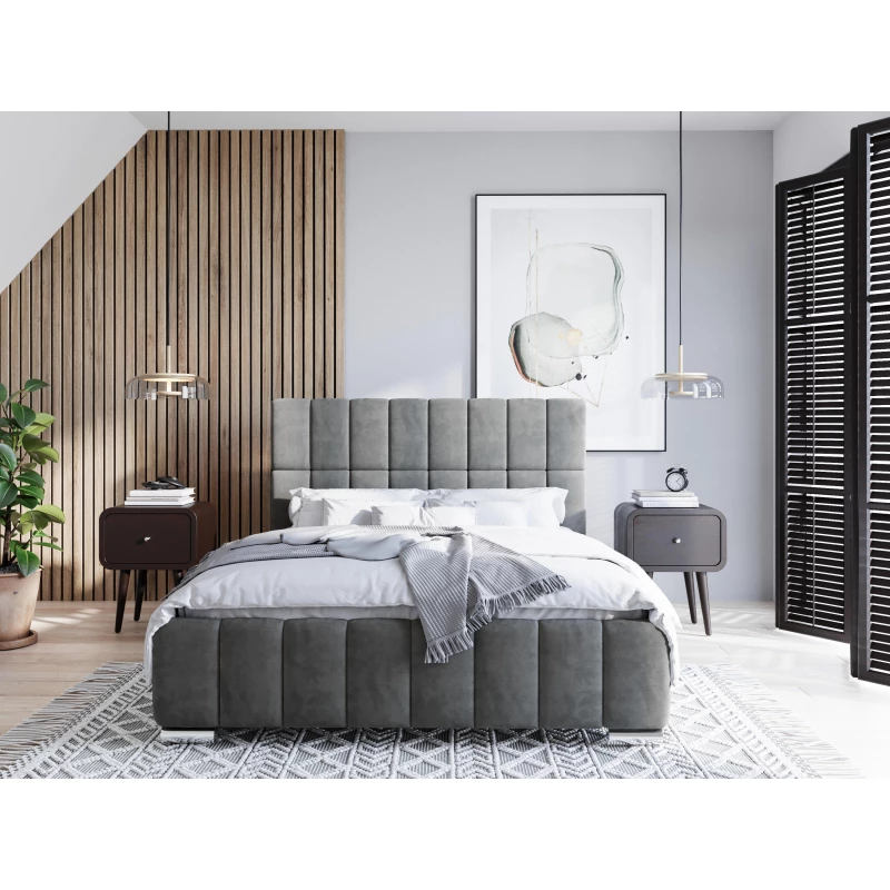Modern ágy 160x200 ARLETE 1 tárolóhellyel - szürke