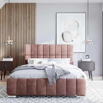 Modern ágy 160x200 ARLETE 1 tárolóhellyel - rózsaszín