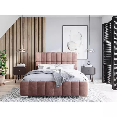 Modern ágy 140x200 ARLETE 1 tárolóhellyel - rózsaszín