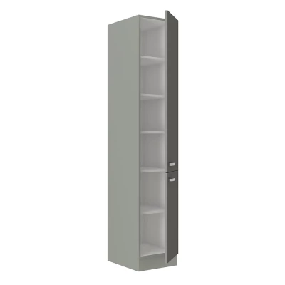Magas konyhaszekrény 40 cm RONG - szürke / fényes szürke