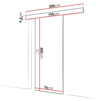 SANITA 1 tolóajtó - 70 cm, sötét kőrisfa