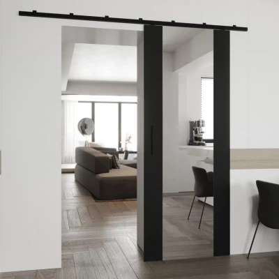 CONROE 2 belső tükrös tolóajtó - 70 cm, fekete
