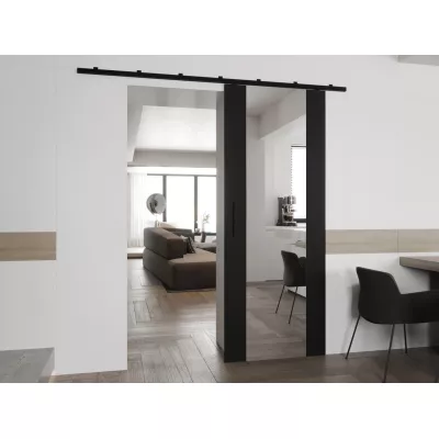 CONROE 2 belső tükrös tolóajtó - 80 cm, fekete