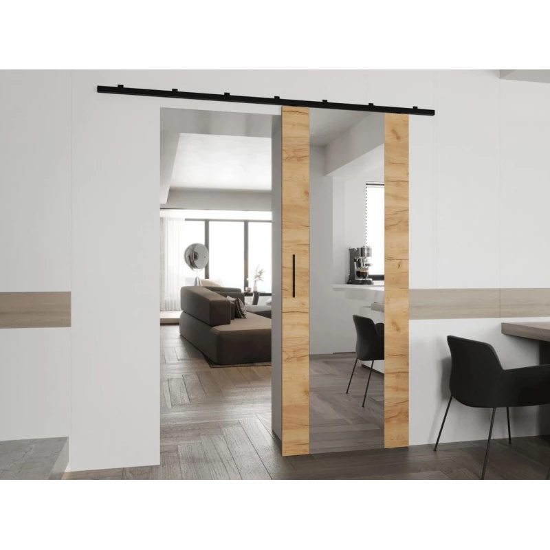 CONROE 2 belső tükrös tolóajtó - 80 cm, kraft tölgyfa