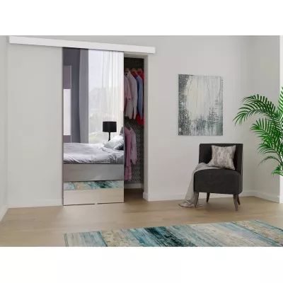 PALMIRA tolóajtó tükörrel - 70 cm, fehér