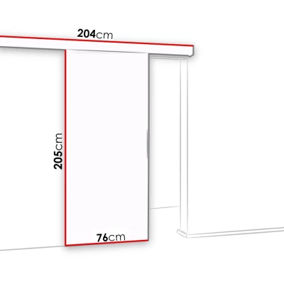 PALMIRA tolóajtó tükörrel - 70 cm, fehér
