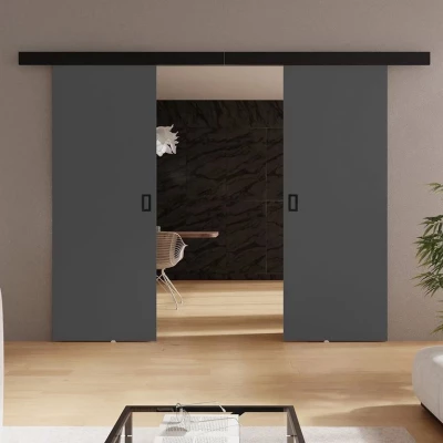 SANITA 3 kétszárnyú beltéri tolóajtó - 152 cm, grafitszürke