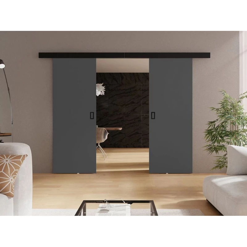 SANITA 3 kétszárnyú beltéri tolóajtó - 152 cm, grafitszürke
