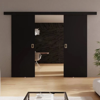 SANITA 3 kétszárnyú beltéri tolóajtó - 132 cm, fekete