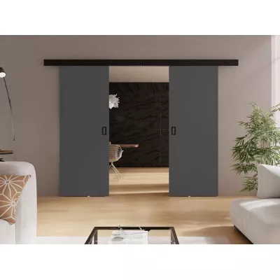SANITA 3 kétszárnyú beltéri tolóajtó - 132 cm, grafitszürke