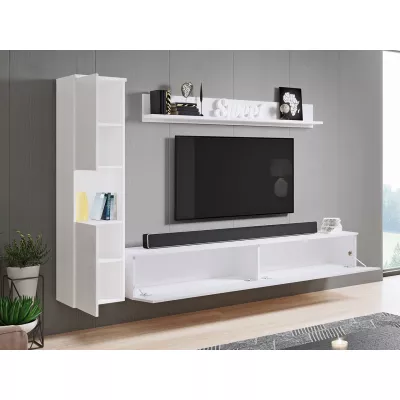 Modern nappali fal ROSALIO - matera tölgy / fényes fehér