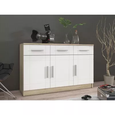 KILEEN kombinált fiókos komód - sonoma tölgy / fehér