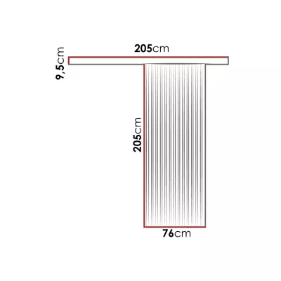 MIDLAND tolóajtó - 70 cm, fehér / fekete
