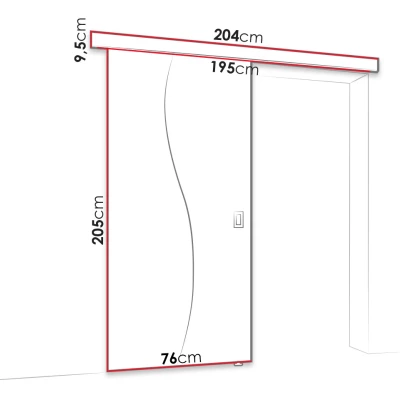 MELCHOR tükörrel ellátott tolóajtó - 70 cm, sötét kőrisfa