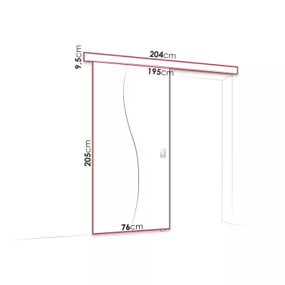 MELCHOR tükörrel ellátott tolóajtó - 70 cm, sötét kőrisfa