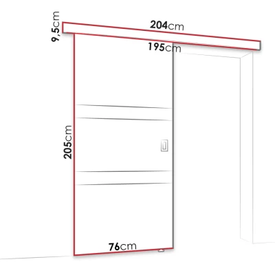OLIVERIO tolóajtó tükörrel - 70 cm, fehér