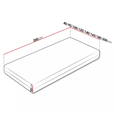 Egyszemélyes matrac kókuszszőnyeggel 90x200 CAVUCOS