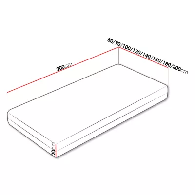 Egyágyas habszivacs matrac 80x200 GARDENA