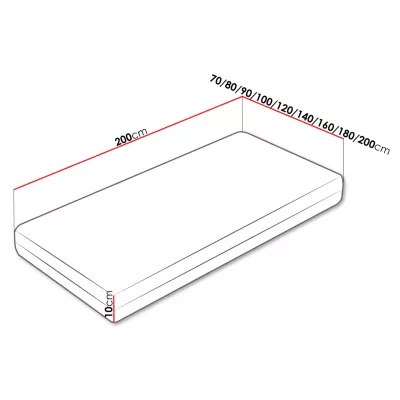 Egyszemélyes matrac kókuszrosttal 90x200 SALVINO
