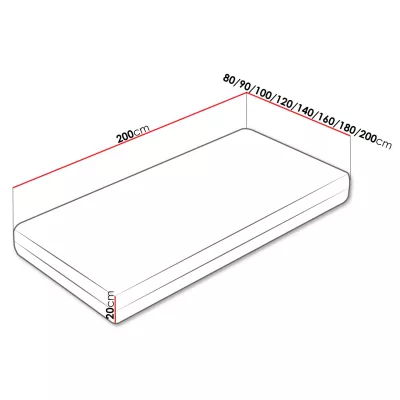 Egyszemélyes matrac latex habbal 80x200 DIXON