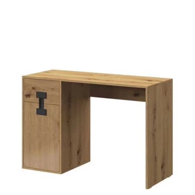 BASHIRA íróasztal - tölgy / artisan tölgy fényes felülettel