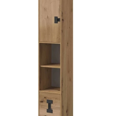 BASHIRA 1 magas polc - tölgy / magasfényű tölgy artisan