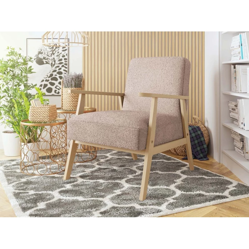 Retro fotel VARGON - púder rózsaszín