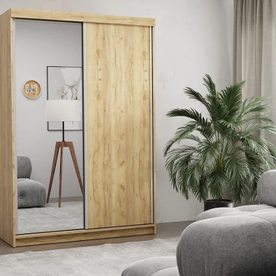 Gardróbszekrény tükörrel 150/62 DALENA - arany artisan tölgy