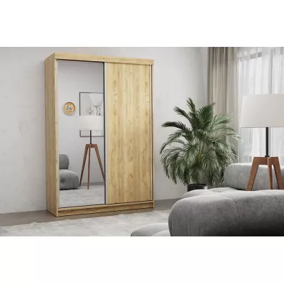 Gardróbszekrény tükörrel 150/62 DALENA - arany artisan tölgy