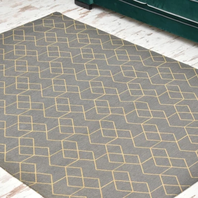 Téglalap alakú szőnyegdarab 160x230 cm SAWA - szürke / arany