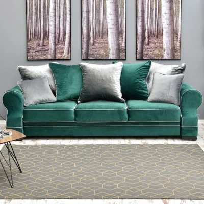 Téglalap alakú szőnyegdarab 160x230 cm SAWA - szürke / arany