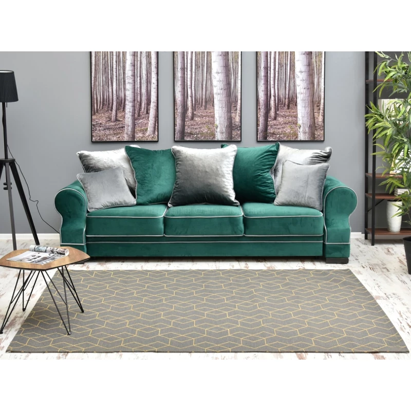 Téglalap alakú szőnyegdarab 160x230 cm SAWA - szürke / arany