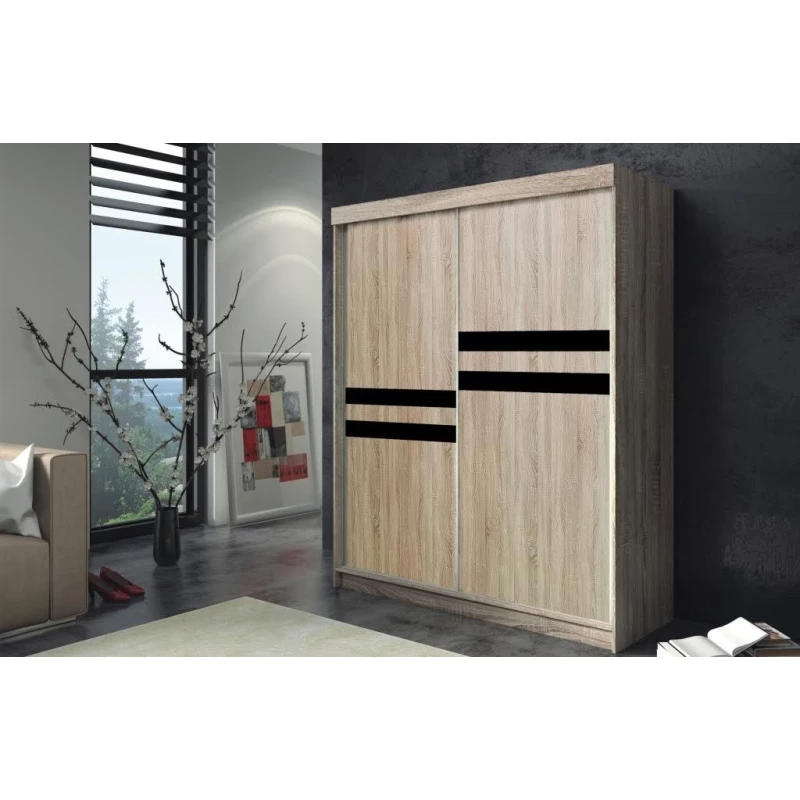 ZOSIMA polcos gardróbszekrény - 150 cm, sonoma tölgyfa