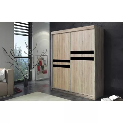 ZOSIMA polcos gardróbszekrény - 150 cm, sonoma tölgyfa