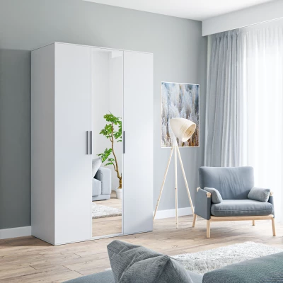 PETINA háromajtós szekrény - 120 cm, fehér