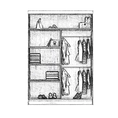 120/62-es gardróbszekrény SERVELA - fekete