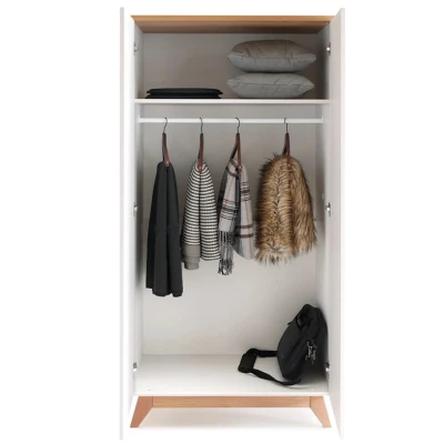 Gardrób 85 cm HENDA - fehér / tölgy