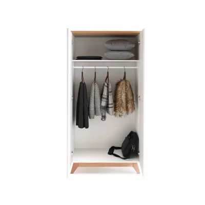 Gardrób 85 cm HENDA - fehér / tölgy