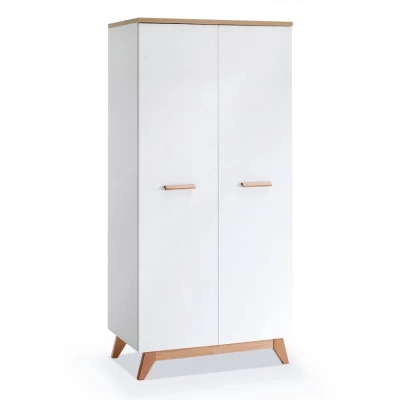 Gardrób 85 cm HENDA - fehér / tölgy