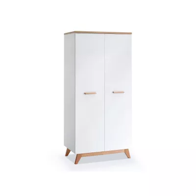 Gardrób 85 cm HENDA - fehér / tölgy