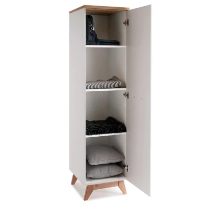 Keskeny gardrób 45 cm HENDA - fehér / tölgy